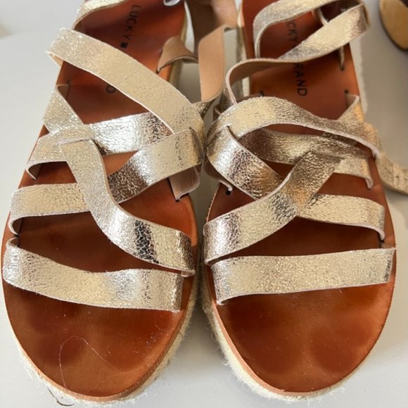 Lucky Brand Gold Strappy Sandals - Picture 2 of 6